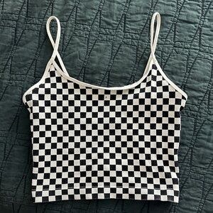 Sky and Sparrow Black and White Checkered Camisole